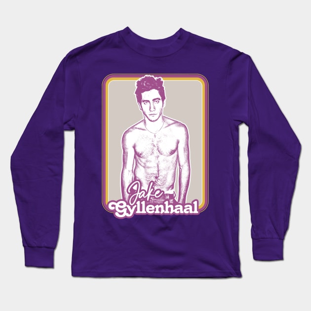Jake Gyllenhaal // Retro Fan Art Design Long Sleeve T-Shirt by DankFutura